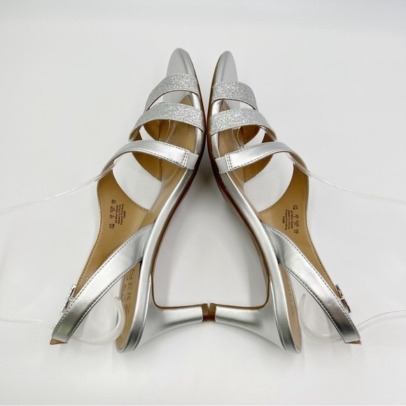 Naturalizer‎ Women's Silver Metallic Glitter Taimi Strappy Dress Sandal Heels 7 - Picture 9 of 15
